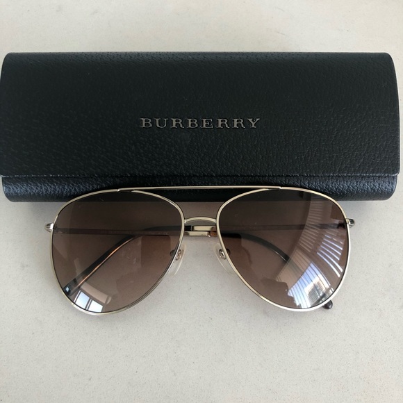Burberry Gold Aviator Sunglasses - Picture 1 of 3